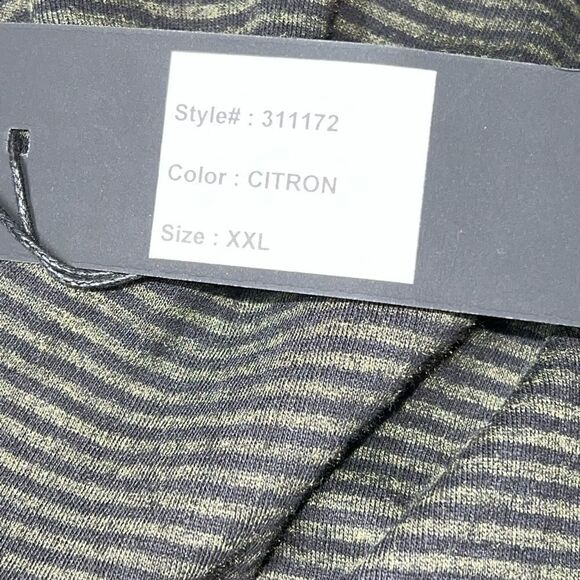 NWT HABITAT LIV DRAWSTRING BOXY SWEATSHIRT TOP CITRON STRIPE Sz 2X- 3X Host Pick - Picture 5 of 9